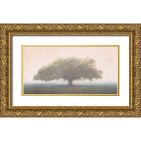 Oak in the Fog Gold Ornate Wood Framed Art Print with Double Matting by Guion, William