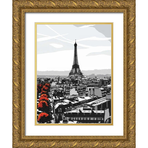 Paris I Gold Ornate Wood Framed Art Print with Double Matting by Fairbrother, Jo