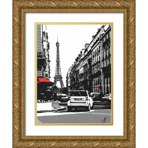 Paris II Gold Ornate Wood Framed Art Print with Double Matting by Fairbrother, Jo
