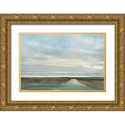 Afterglow Gold Ornate Wood Framed Art Print with Double Matting by Gold, Caroline