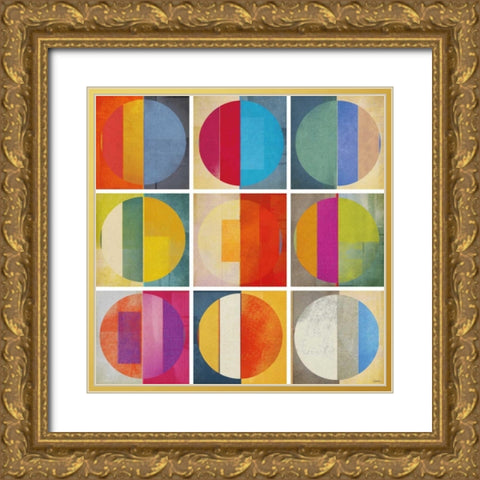 Pattern Tiles I Gold Ornate Wood Framed Art Print with Double Matting by NOAH