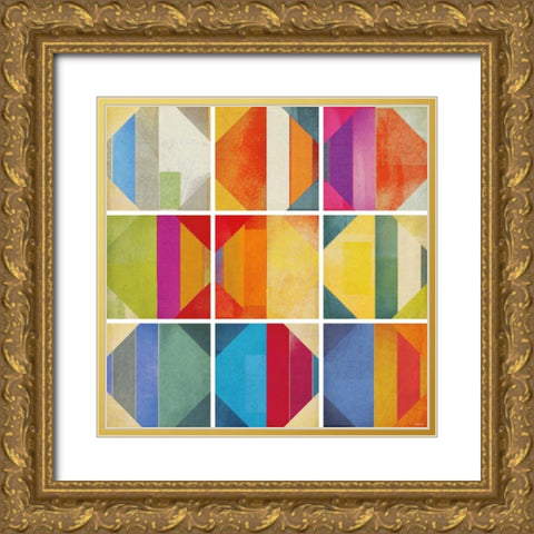 Pattern Tiles II Gold Ornate Wood Framed Art Print with Double Matting by NOAH