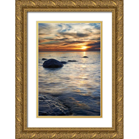 Natures Bliss Gold Ornate Wood Framed Art Print with Double Matting by Bellyk, Daniel J.