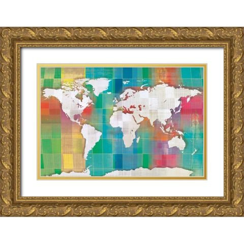 Color My World Gold Ornate Wood Framed Art Print with Double Matting by Venter, Tandi
