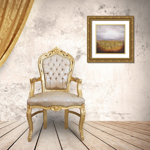 Ocean Map Gold Ornate Wood Framed Art Print with Double Matting by St. Germain, Patrick