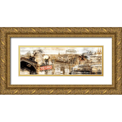 Visiting France Gold Ornate Wood Framed Art Print with Double Matting by Sola, Bresso