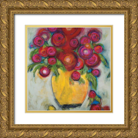 Keyaâ€™s Bouquet  Gold Ornate Wood Framed Art Print with Double Matting by Eider, Georgia