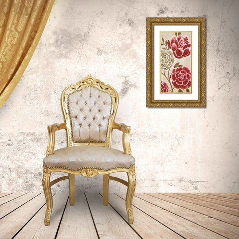 Lace Petals I Gold Ornate Wood Framed Art Print with Double Matting by MARIA