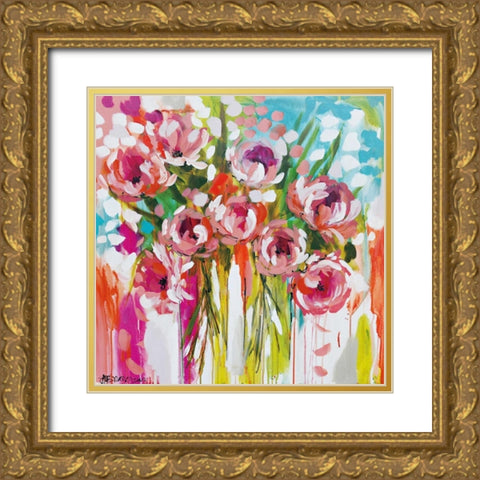 Sunburst Symphony Gold Ornate Wood Framed Art Print with Double Matting by Brooks, Amanda J.