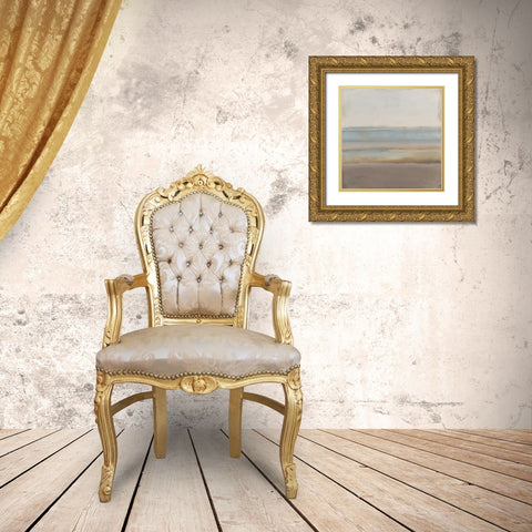 Beach Gold Ornate Wood Framed Art Print with Double Matting by Maria