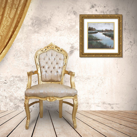 Grey Day Gold Ornate Wood Framed Art Print with Double Matting by Peterson, Julie