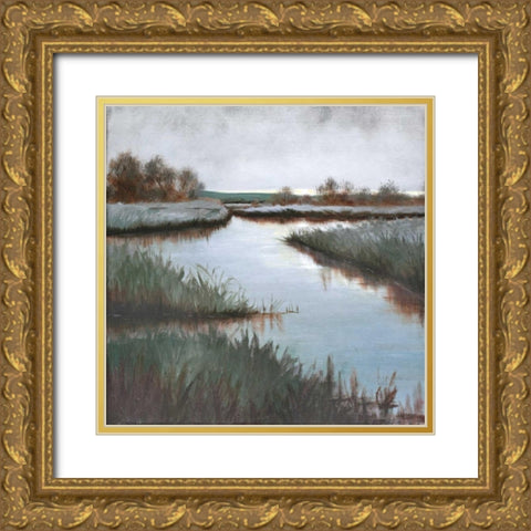 Grey Day Gold Ornate Wood Framed Art Print with Double Matting by Peterson, Julie