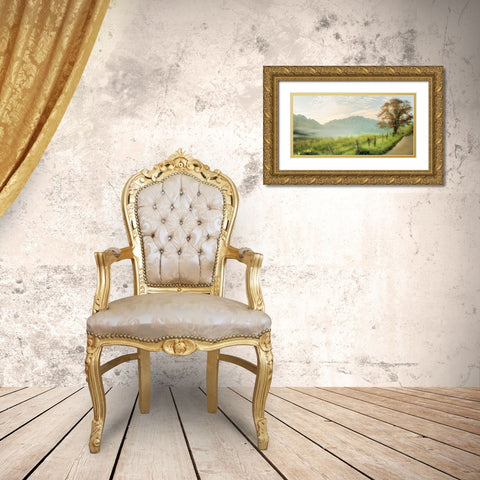 Autumns Aproach Gold Ornate Wood Framed Art Print with Double Matting by Burt, D.