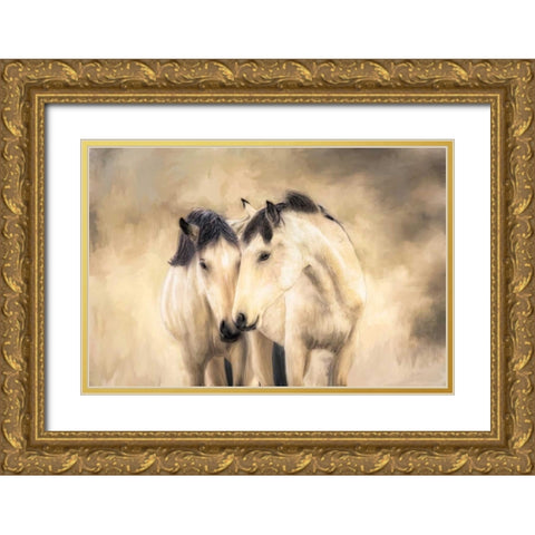 Sisters Gold Ornate Wood Framed Art Print with Double Matting by Caro, Wendy