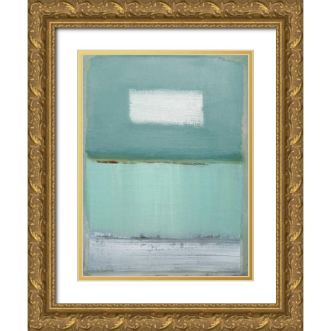 Azure Blue I Gold Ornate Wood Framed Art Print with Double Matting by Gold, Caroline