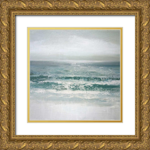 Waves Gold Ornate Wood Framed Art Print with Double Matting by Gold, Caroline