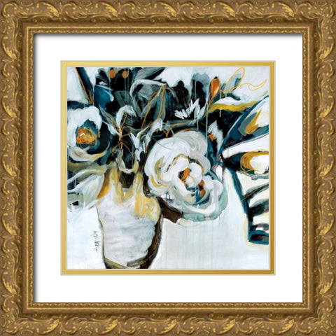 Nightingale Blooms  Gold Ornate Wood Framed Art Print with Double Matting by Maritz, Angela