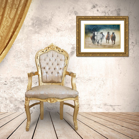 Dust Devils Gold Ornate Wood Framed Art Print with Double Matting by Caro, Wendy