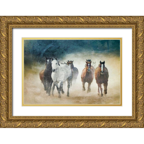 Dust Devils Gold Ornate Wood Framed Art Print with Double Matting by Caro, Wendy