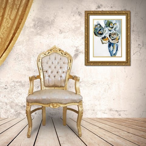 Blooms of Earl Gray Gold Ornate Wood Framed Art Print with Double Matting by Maritz, Angela
