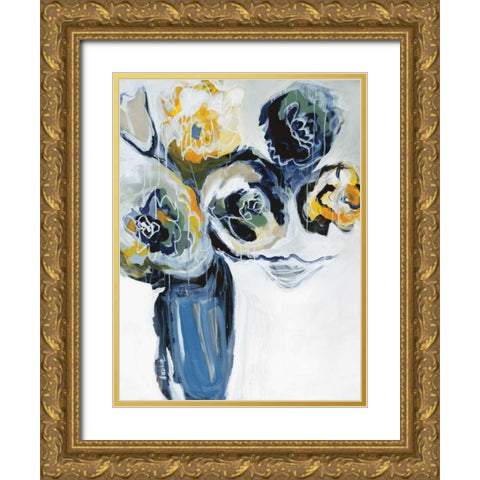 A New Day Blooms Gold Ornate Wood Framed Art Print with Double Matting by Maritz, Angela