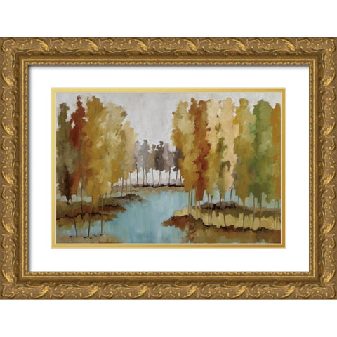 Lake View Gold Ornate Wood Framed Art Print with Double Matting by Ellens, Jacqueline