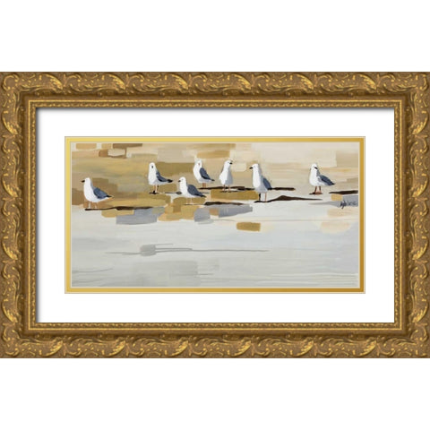Late Afternoon Gathering Â  Gold Ornate Wood Framed Art Print with Double Matting by Maritz, Angela