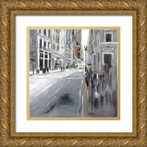 Paris Gold Ornate Wood Framed Art Print with Double Matting by Kadmiri, Aziz