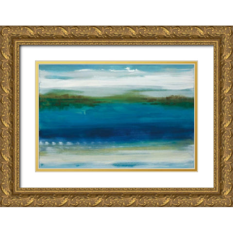 Waterfall  Gold Ornate Wood Framed Art Print with Double Matting by Vindedzis, Rita