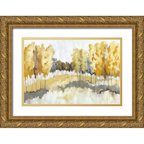 Grasslands Gold Ornate Wood Framed Art Print with Double Matting by Ellens, Jacqueline