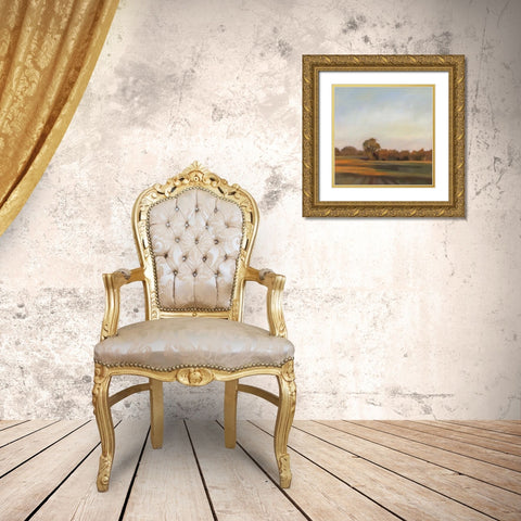 Harvest Fields Gold Ornate Wood Framed Art Print with Double Matting by Lightell, Megan