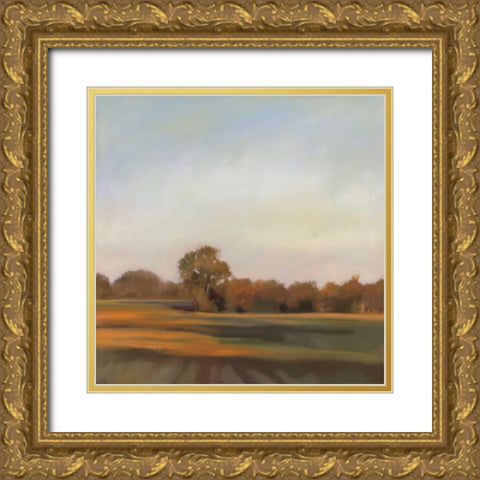 Harvest Fields Gold Ornate Wood Framed Art Print with Double Matting by Lightell, Megan