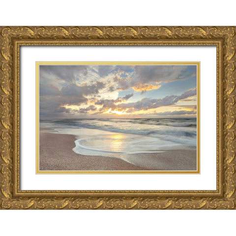 A Beautiful Seascape Gold Ornate Wood Framed Art Print with Double Matting by Frank, Assaf