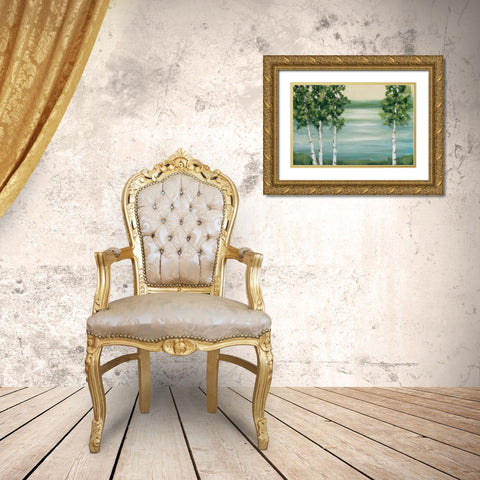Quiet Lake Gold Ornate Wood Framed Art Print with Double Matting by Vindedzis, Rita