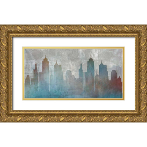 Urban Reflections Gold Ornate Wood Framed Art Print with Double Matting by Duncan-He, Louis