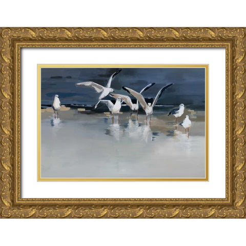 Serenity Gold Ornate Wood Framed Art Print with Double Matting by Maritz, Angela