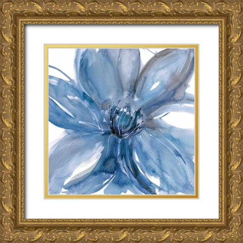 Blue Beauty II Gold Ornate Wood Framed Art Print with Double Matting by Meyers, Rebecca