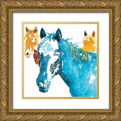 Its Cool To Be Blue Gold Ornate Wood Framed Art Print with Double Matting by Pelkey, Marvin