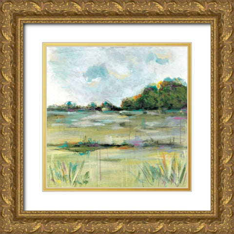 A Morning Walk Gold Ornate Wood Framed Art Print with Double Matting by Bell, Emma