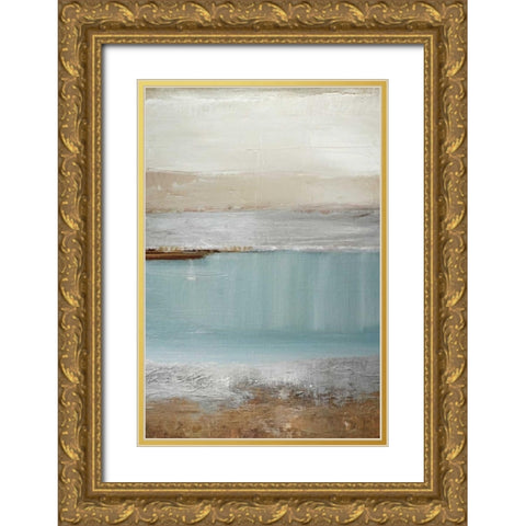 Echo Beach Gold Ornate Wood Framed Art Print with Double Matting by Gold, Caroline