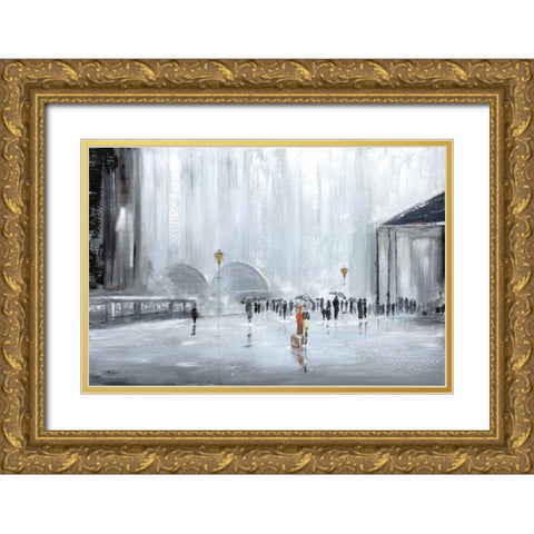 La Gare Gold Ornate Wood Framed Art Print with Double Matting by Kadmiri, Aziz