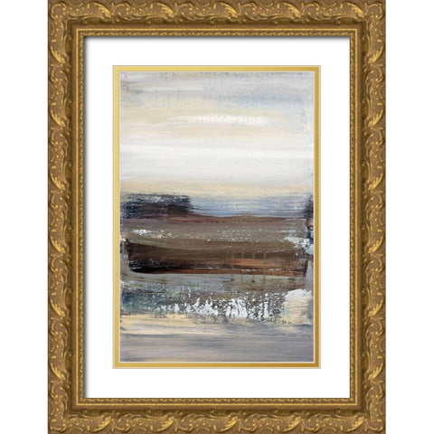 Hint Of Blue Gold Ornate Wood Framed Art Print with Double Matting by Snow, Aerial