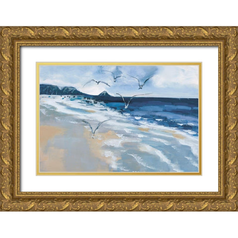 Pacific Breezes Gold Ornate Wood Framed Art Print with Double Matting by Fitzsimmons, A.