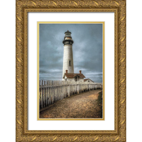 Pigeon Point Lighthouse-CA Gold Ornate Wood Framed Art Print with Double Matting by Cahill, Michael