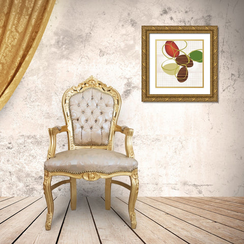 Pebbles and Loops II Gold Ornate Wood Framed Art Print with Double Matting by Venter, Tandi