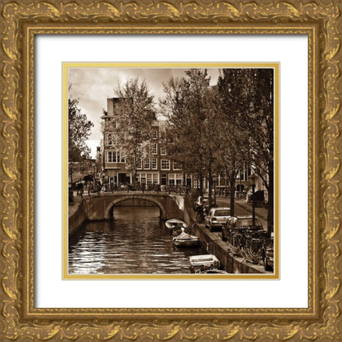 Autumn in Amsterdam IV Gold Ornate Wood Framed Art Print with Double Matting by Maihara, Jeff