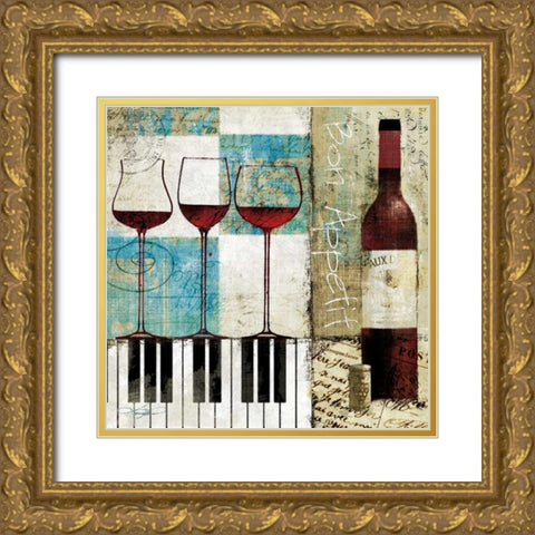 Bon Appetit Gold Ornate Wood Framed Art Print with Double Matting by Mallett, Keith
