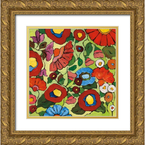 Summer Garden Gold Ornate Wood Framed Art Print with Double Matting by Drew, Vanessa