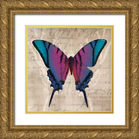 Butterflies IV Gold Ornate Wood Framed Art Print with Double Matting by Venter, Tandi