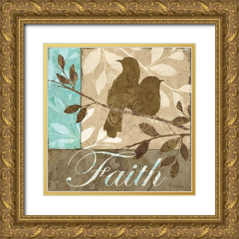 Faith Gold Ornate Wood Framed Art Print with Double Matting by Mallett, Keith